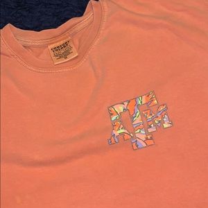Coral Texas A&M comfort colors tee